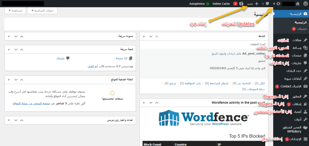 لوحة التحكم Conreol Panel